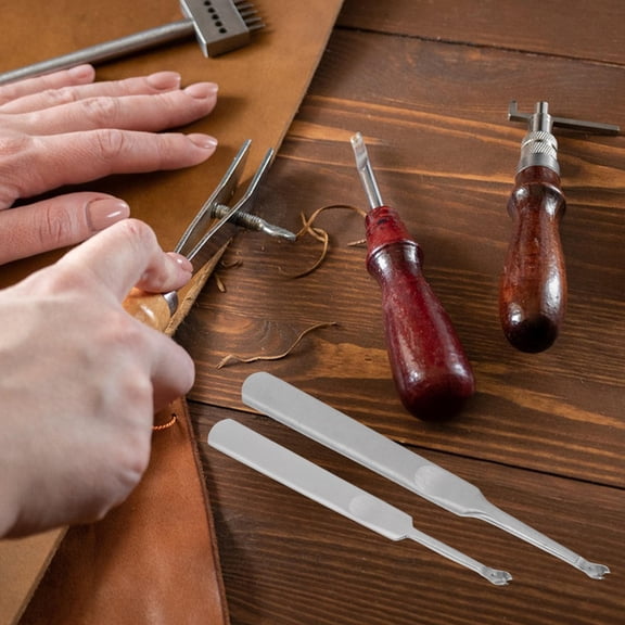 UPOUART 2-Pack Stainless Steel Edge Beveler and Tool for Leathercraft Projects