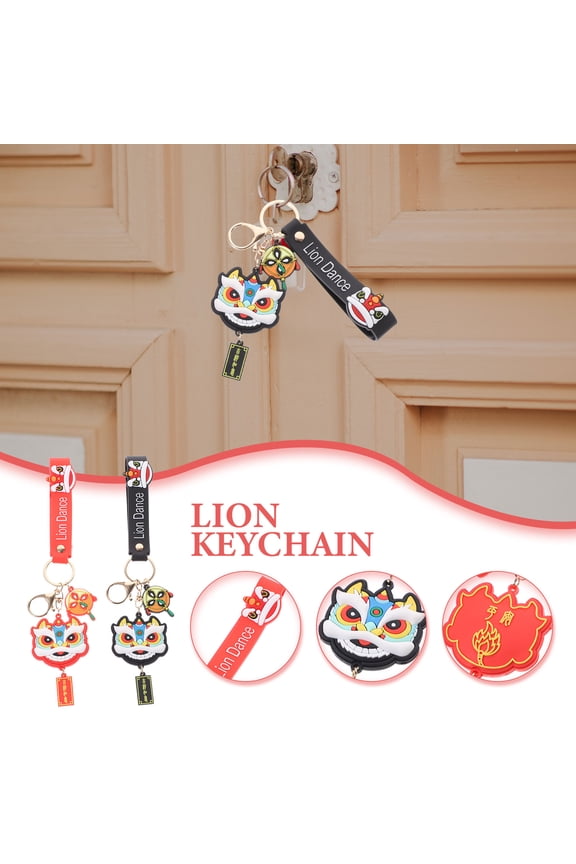 2Pcs Traditional Lion Keychain Made with Premium Silicone for Key and Bag Decor