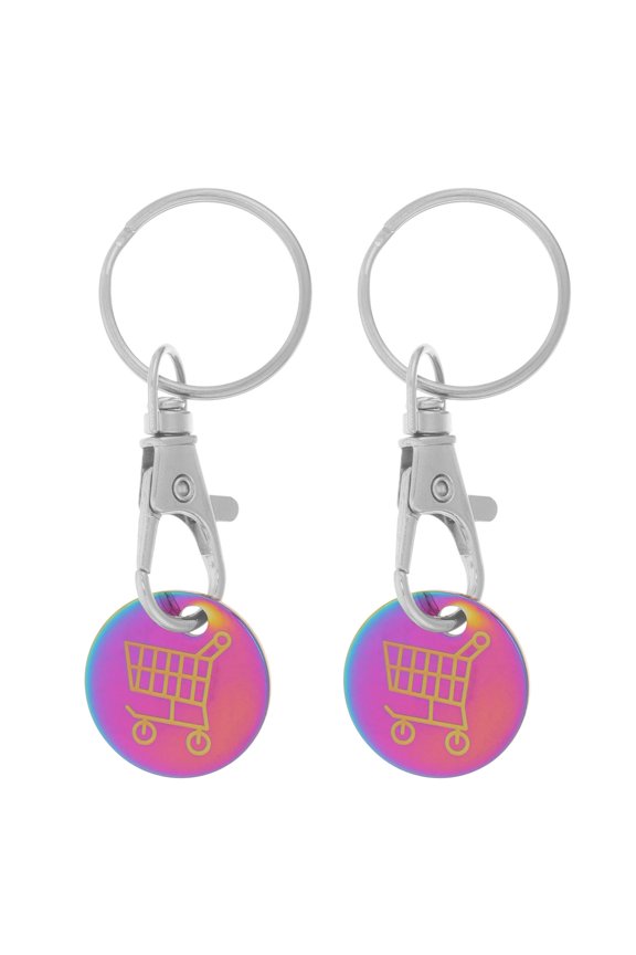 2Pcs Shopping Cart Coin Holder Keychains with Elegant Compact Design for Easy Carrying