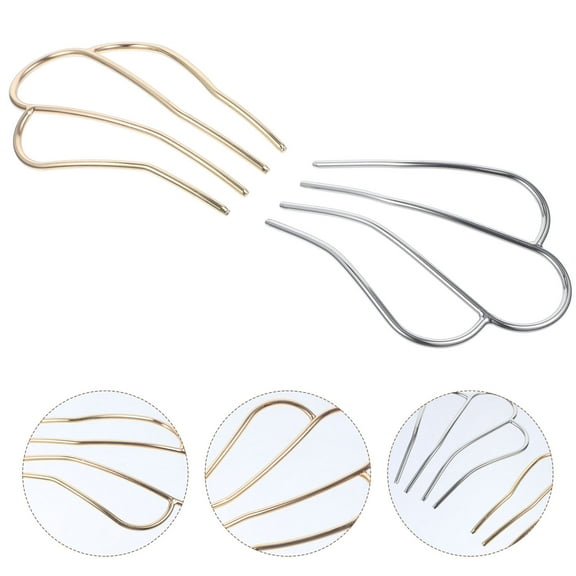 UPOUART 2Pcs Vintage Metal Crown Hair Side Comb Stick Assorted Colors Easy Slide Hairpin Decoration