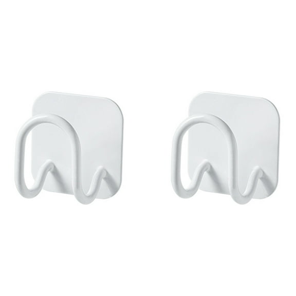UPOUART 2Pcs White Multifunctional Wall Hangers Wall-Mounted Hooks for Kitchen Storage and Pot Lid Holder