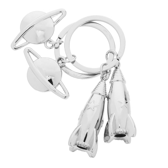 UPOUART 2Pcs Zinc Alloy Planet Key Ring Color Hanging Key Decor for Car and Bag Use