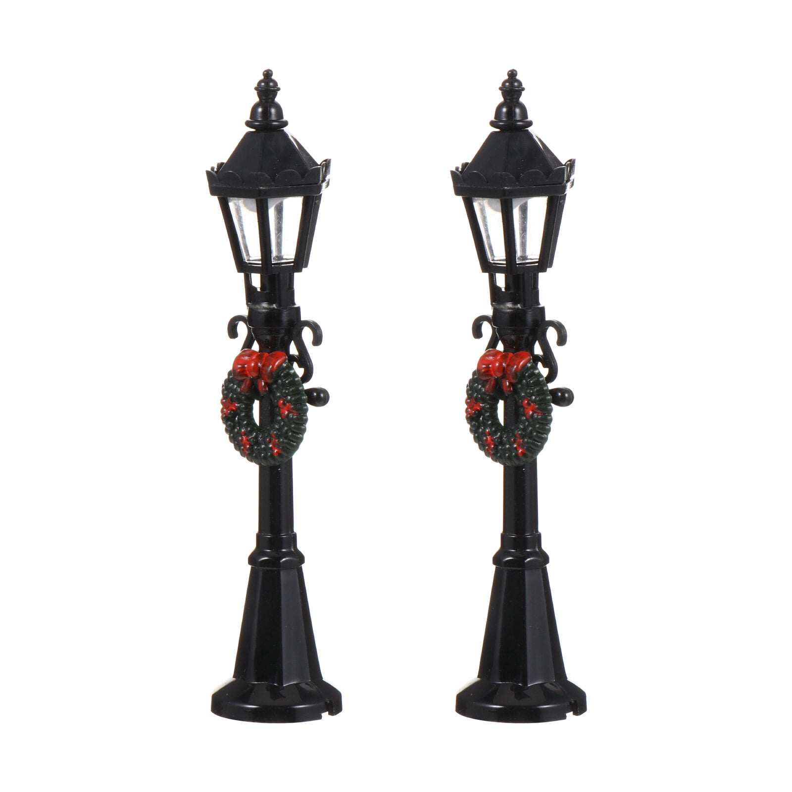 UPOUART 2Set Mini Street Lamp Black Plastic Miniature Lights for Indoor ...