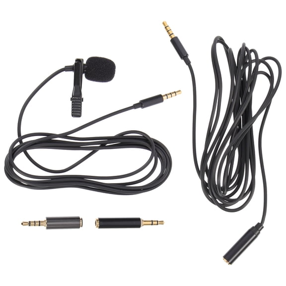 UPOUART 2-Pack Black Microphone Interview Kit for Phone and Laptop with Foam Windscreen and Full Mic Accessories