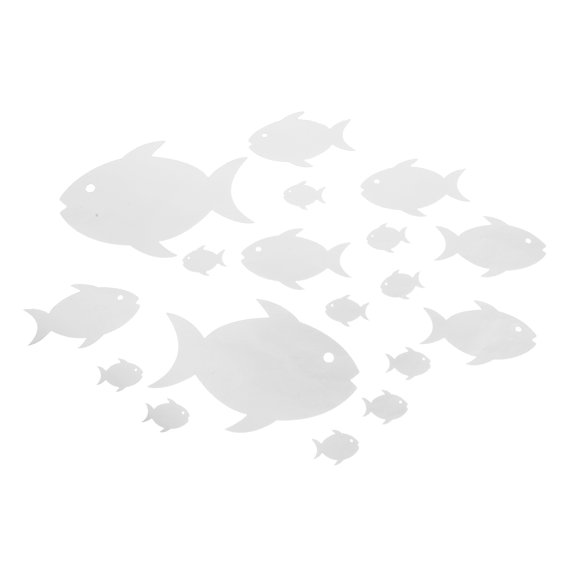 UPOUART 2Sets Fish Acrylic Sticker Plated Silver Mirror Effect Decorative Nautical Wall Decal for Home