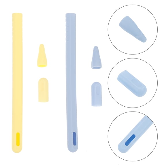 UPOUART 2Sets Silicone Stylus Sleeve Protective Cover Ergonomic 360 Degree Pen Holder with Nib Cap
