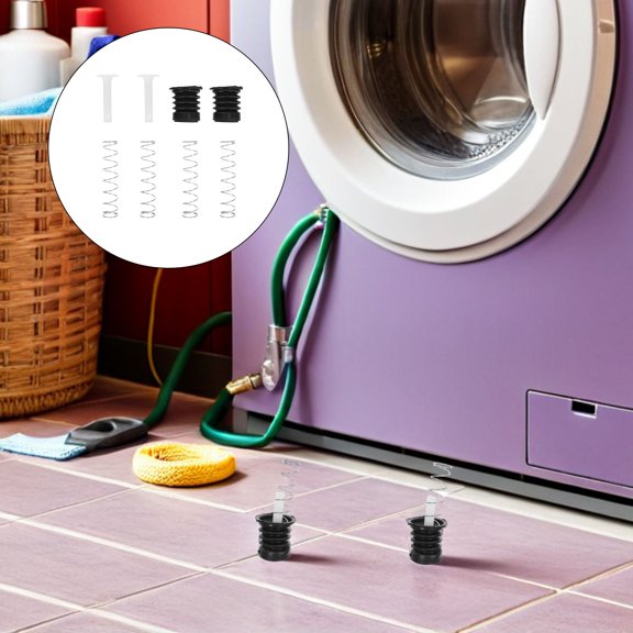 UPOUART 2Sets Washer Dryer Combo Drain Plug Replacement with Durable Rubber Seal for Home Laundry Use