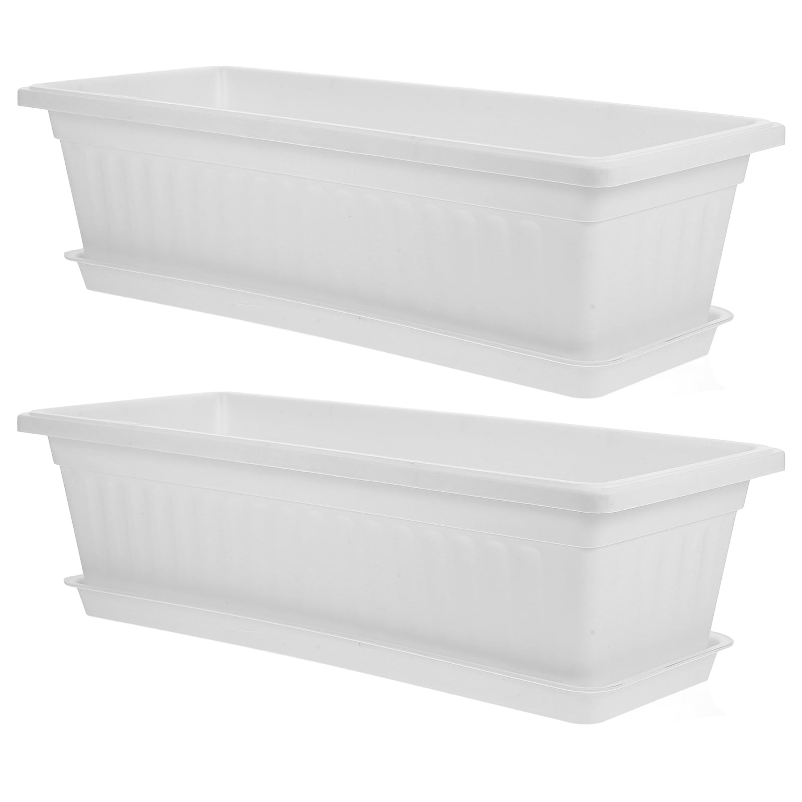 UPOUART 2Sets White Plastic Plant Pots for Gardening with Air ...