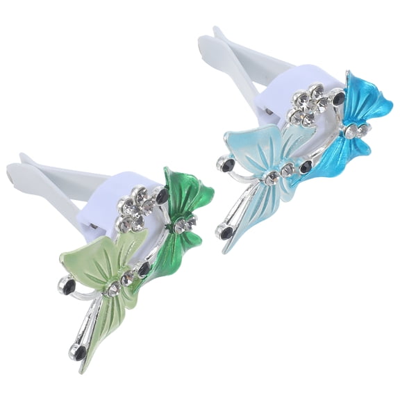UPOUART Car Vent Decorations Butterfly Aluminum Assorted Color 2Pcs