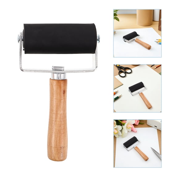 UPOUART 2Pcs Printing Brayers Rollers for Crafting with Sturdy Rubber and Wood Handle