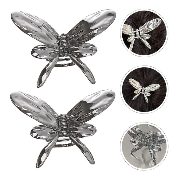 UPOUART 2pcs Butterfly Hair Claw Clips Metal Hair Clip Non-slip for Women Stage Performance