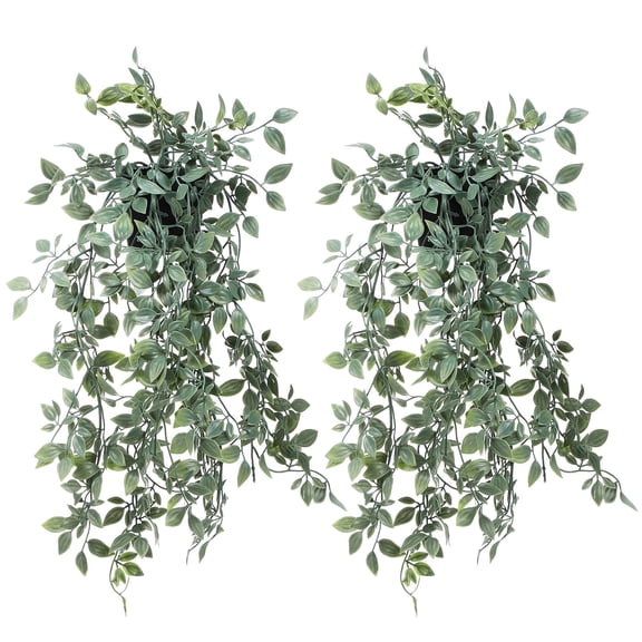 UPOUART Set of 2 Faux Eucalyptus Hanging Plants Multicolor Artificial Greenery for Bathroom Bedroom Decor
