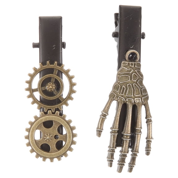 UPOUART 2pcs  Hair Accessories for Women Decorative Skull Clips Assorted Color