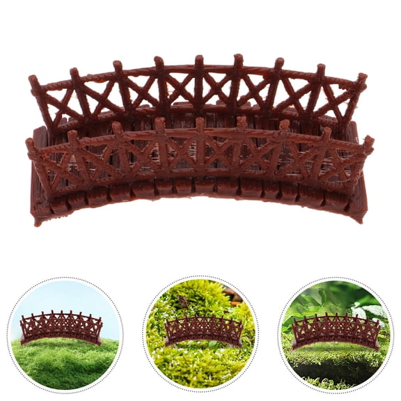 UPOUART 2pcs Miniature Bridge Adornment Mini Plastic Bridge Model For Home Desktop