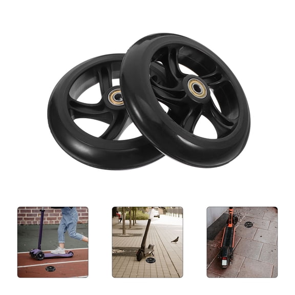 UPOUART 2pcs Silent Replacement Scooter Wheels Sturdy Parts for Scooters Skateboards Improved Grip Noise Reduction