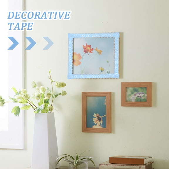UPOUART 3 Rolls White Self-Adhesive Lace Trim Tape for Photo Frame Decoration and Craft Projects