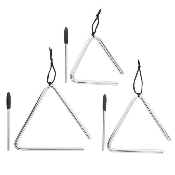UPOUART 3-Piece Hand Percussion Set with Iron Triangles for Music Class Beginners and Rhythm Practice