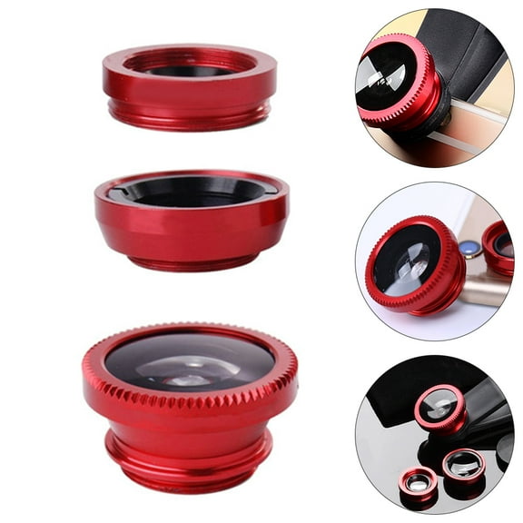 UPOUART 3 in 1 Mobile Phone Lens Set Wide Macro Fisheye Easy Attachment and Detachment