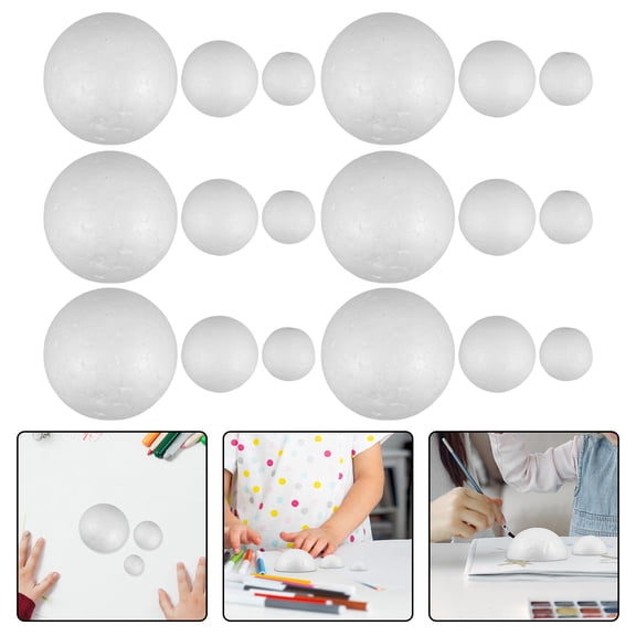 UPOUART 300Pcs Round Foam Half Balls White Polystyrene for DIY Model Making and Decorations