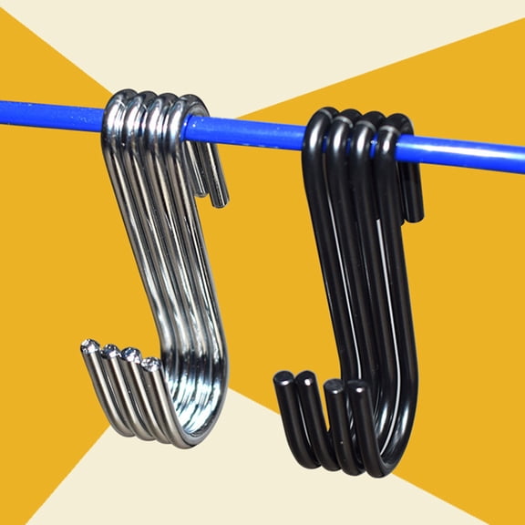 UPOUART 30Pcs Black S Shaped Hooks Metal Kitchen Heavy Duty Hangers for Hanging Pots Pans and Tools