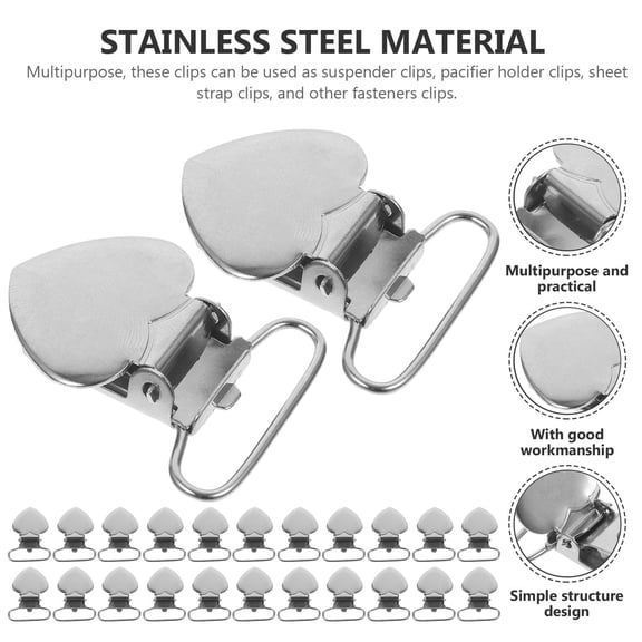 UPOUART 30Pcs Durable Stainless Steel Suspender Clips Metal Bed Sheet Strap Clips Multipurpose