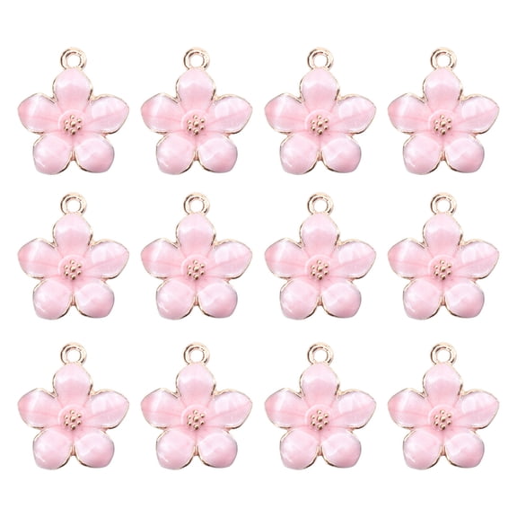 UPOUART 30Pcs Flower Jewelry Charm Metal Pendant for Key Chains Bracelets and Necklaces