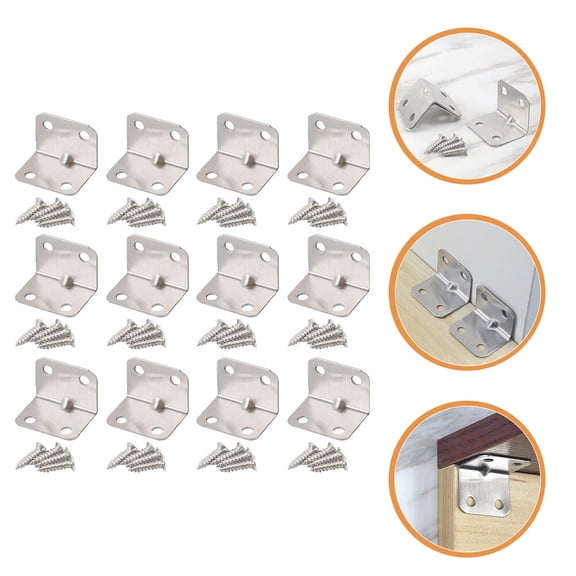 UPOUART 30Pcs Small Corner Bracket 90-degree Angle Fastener for DIY Projects Panel Support
