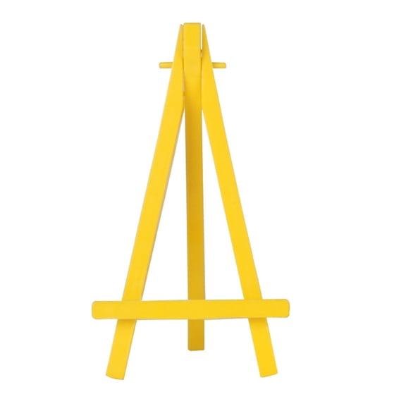 UPOUART Yellow Plastic Mini Triangle Easel Photo Frame Foldable for Tabletop Art Display 30 Pieces