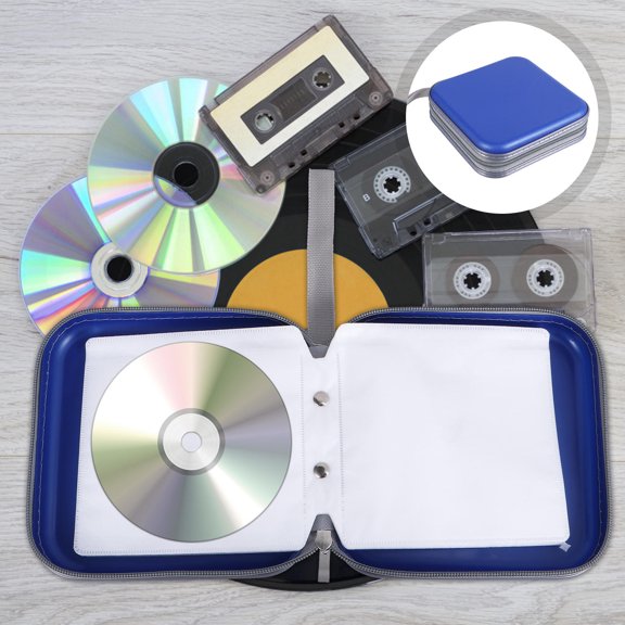 UPOUART Large Capacity Plastic CD Storage Case with Zipper Closure, Disc Holder for