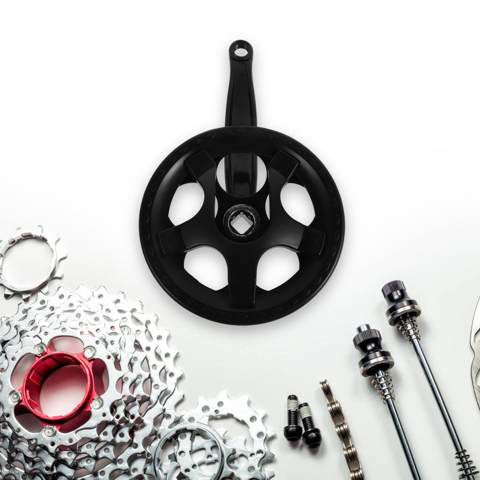 UPOUART Universal Bike Crankset Carbon Steel Black 36 Tooth Chainring ...