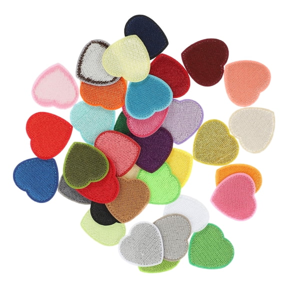 UPOUART 36Pcs Fabric Heart Patches Sew on Applique for Clothes and Bags