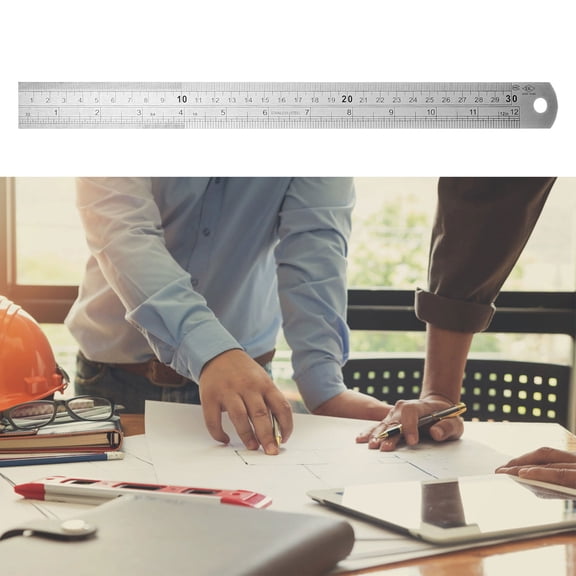 UPOUART 3Pack Measuring Ruler Stainless Steel For Students And Engineers