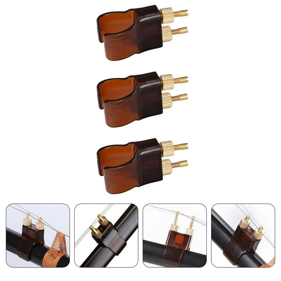 UPOUART Fine Brass Erhu Tuners Assorted Color 3Pcs 1.7x1.0x1.0in