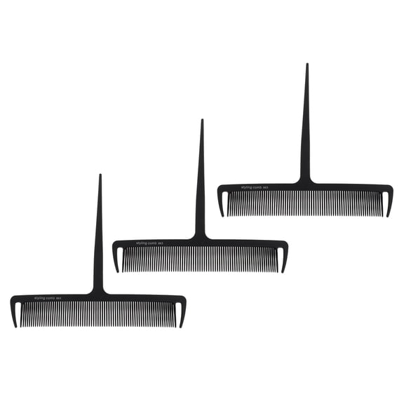 UPOUART 3pcs Long Tail Comb Plastic Black Hair Coloring for Precise Parting