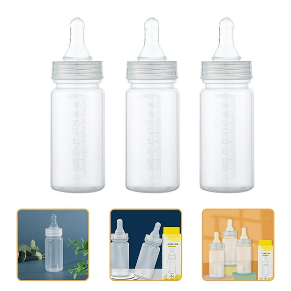 UPOUART 3Pcs Graduated Disposable Bottle Nursing Bottles Transparent for Newborn Use