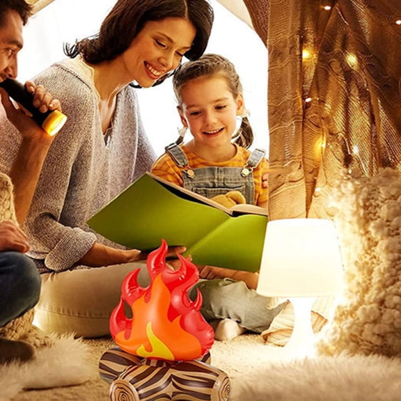 UPOUART 3-Pack Inflatable Campfire Decorations with Realistic for Outdoor Parties, Festivals, and Backyard Ambiance