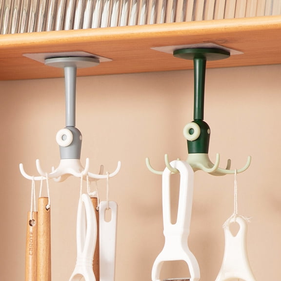 UPOUART 3-Pack Rotatable Wall Hooks for Kitchen Utensils, Space-Saving Hips Design Organizer for Home Storage and Hanging