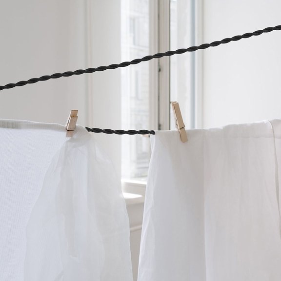 UPOUART 3Pcs Lightweight Portable Laundry Line Retractable Clothes Drying Rope Black