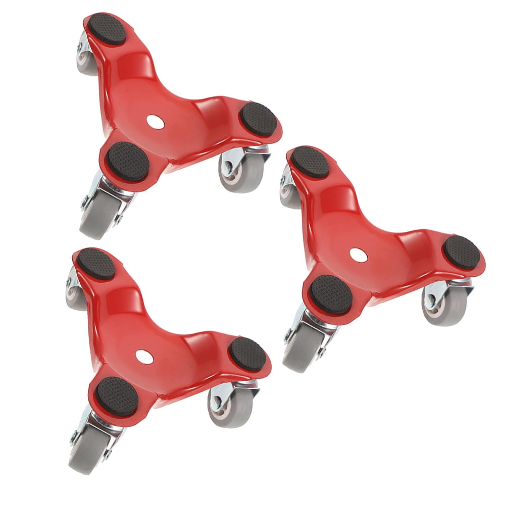 UPOUART 3Pcs Metal Furniture Mover Dollies Red for Moving Furniture At Home