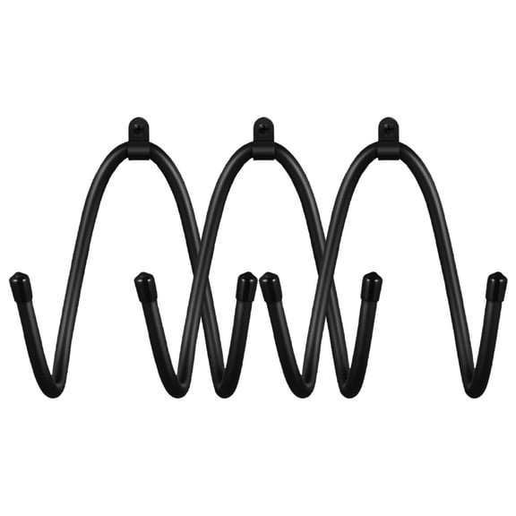 UPOUART 3Pcs Multifunctional Hat Holder Wall Mount Coat Hooks For Home Garage Entryway Black PVC