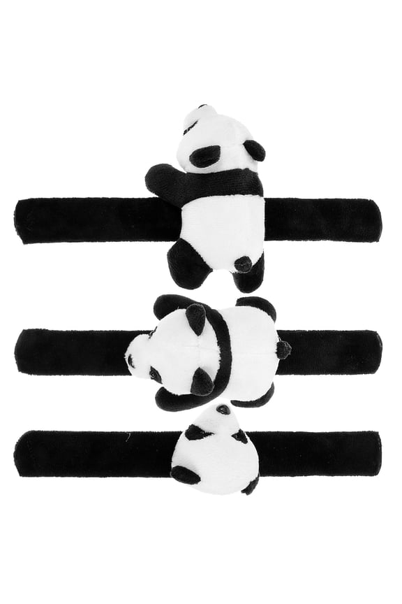 3Pcs Panda Animal Slap Bracelets Portable Snap Wristlets for Motorcycle Handlebar Decoration