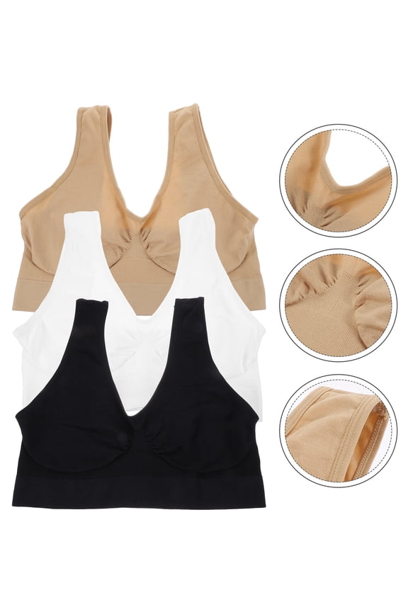 3-Pack Women's Breathable Running Sports Bras, Supportive Activewear for Workout and Fitness