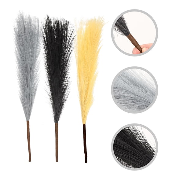 UPOUART 3Pcs Small Faux Pampas Grass Artificial Plant for Wedding Banquet and Home Decoration