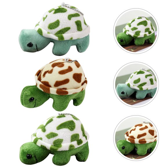 UPOUART 3Pcs Soft Stuffed Turtle Keychains Plush Pendant for Backpack Or Purse