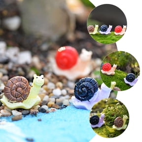 UPOUART Resin Snail Figurines Assorted Yellow Red Small Decoration 3 Pieces