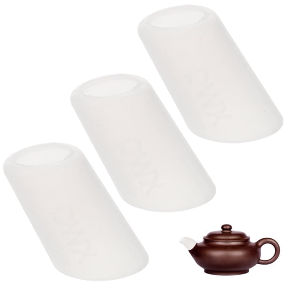 UPOUART 3Pcs White Silicone Teapot Spout Covers Protective Sleeve for Leak Proof and Heat Insulation