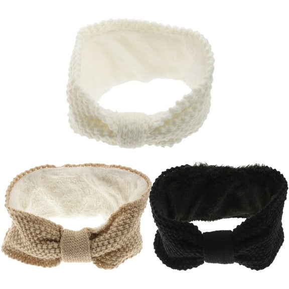 UPOUART 3-Pack Chunky Crochet Headbands with Cozy Ear Muffs, Assorted Colors Winter Accessories for Women and Girls