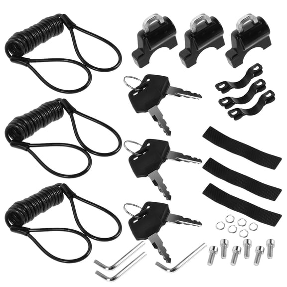 UPOUART 3Sets Scooter Motorcycle Lock Black Tubing Lock for Bike Security Device