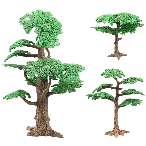UPOUART Set of 3 Artificial Pine Trees with Realistic Faux Pine Needles, Green Plastic Landscape Decor for Home and Garden