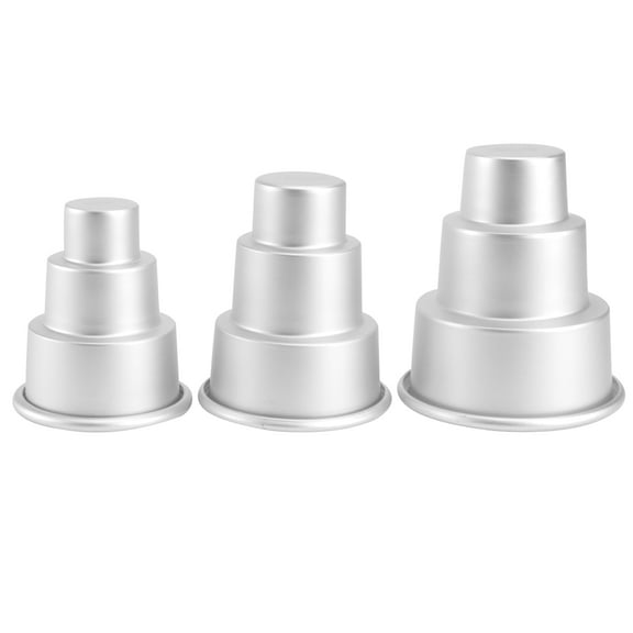 UPOUART 3pcs Craft Cupcake Mold Aluminum Alloy Baking For Professional Cake Shop Silver